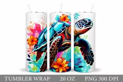 Turtle Tumbler Wrap Design. Turtle Tumbler Wrap Sublimation Product Image 1