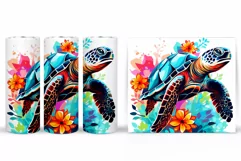 Turtle Tumbler Wrap Design. Turtle Tumbler Wrap Sublimation Product Image 2