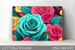 Roses Cutting Board. Flowers Cutting Board Sublimation Product Image 1