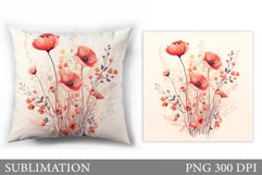 Flowers Sublimation. Wildflowers Pillow Sublimation Product Image 1