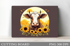 Cow Cutting Board Design. Summer Cutting Board Sublimation Product Image 1