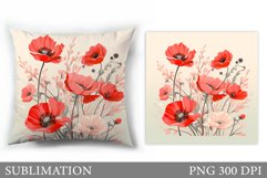Flowers Sublimation. Wildflowers Pillow Sublimation Product Image 1