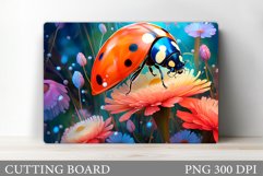 Ladybug Cutting Board Design. Flowers Cutting Board Product Image 1