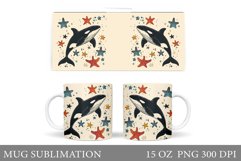 Whale Mug Sublimation. Sea Mug Design Product Image 1