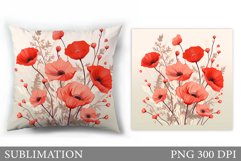 Flowers Sublimation. Wildflowers Pillow Sublimation Product Image 1