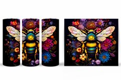 Bee Tumbler Design. Flowers Tumbler Sublimation Product Image 2