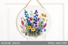 Flowers Door Sign Design. Wildflowers Door Sign Sublimation Product Image 1