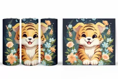 Cute Tiger Tumbler Design. Tiger Sublimation Product Image 2