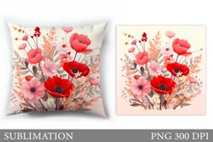 Flowers Sublimation. Wildflowers Pillow Sublimation Product Image 1