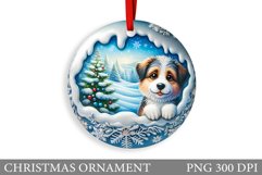 Cute Dog Christmas Ornament. Winter Dog Christmas Ornament Product Image 1