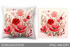 Flowers Sublimation. Wildflowers Pillow Sublimation Product Image 1