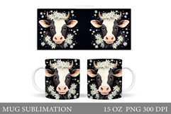 Cute Cow Mug Sublimation. Cute Cow Sublimation Product Image 1