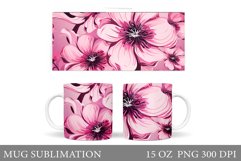 Flowers Mug Wrap Sublimation. Flowers Mug Wrap Design Product Image 1