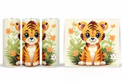 Cute Tiger Tumbler Design. Tiger Sublimation Product Image 2