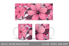 Flowers Mug Wrap Design. Flowers Mug Sublimation Product Image 1
