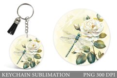 Dragonfly Keychain Design. Dragonfly Sublimation Product Image 1