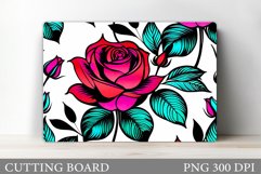 Roses Cutting Board. Flowers Cutting Board Sublimation Product Image 1