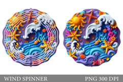 Sea Wind Spinner Design. Fish Wind Spinner Sublimation Product Image 1