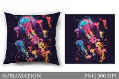 Jellyfish Pillow Sublimation. Jellyfish Sublimation Product Image 1