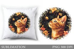 Cute Cat Sublimation. Cute Cat Pillow Sublimation Product Image 1