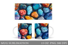 3D Stones Mug Design. Stones Mug Wrap Sublimation Product Image 1