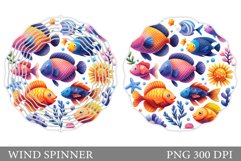 Fish Wind Spinner Design. Fish Wind Spinner Sublimation Product Image 1