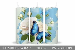 Butterflies Sublimation. Butterfly Tumbler Sublimation Product Image 1