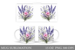 Lavender Mug Design. Floral Mug Sublimation Product Image 1