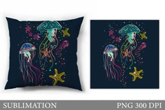 Jellyfish Pillow Sublimation. Jellyfish Sublimation Product Image 1