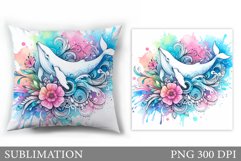 Whale Pillow Sublimation. Whale Sublimation Product Image 1