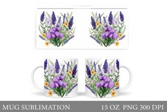 Lavender Mug Sublimation. Flowers Mug Design Product Image 1