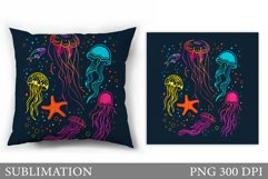 Jellyfish Sublimation. Jellyfish Pillow Sublimation Product Image 1