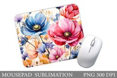 Flowers Mouse Pad Sublimation. Flowers Mouse Pad Design Product Image 1