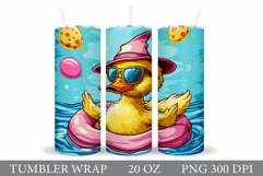 Cute Duck Tumbler Design. Funny Duck Sublimation Product Image 1