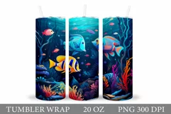Fish Tumbler Wrap Design. Fish Tumbler Sublimation Product Image 1