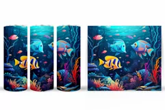 Fish Tumbler Wrap Design. Fish Tumbler Sublimation Product Image 2