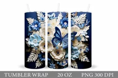 Butterflies Sublimation. Butterfly Tumbler Sublimation Product Image 1