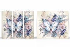 Butterfly Tumbler Sublimation. Flowers Tumbler Wrap Design Product Image 2