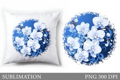 Flowers Sublimation. Orchid Pillow Sublimation Product Image 1