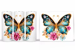 Butterfly Tumbler Design. Butterfly Sublimation Product Image 2