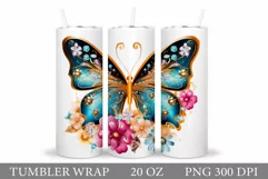 Butterfly Tumbler Design. Butterfly Sublimation Product Image 1