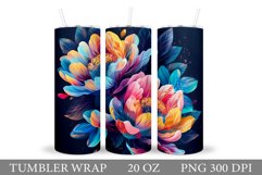 Flowers Tumbler Design. Flowers Tumbler Sublimation Product Image 1