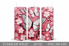 Butterflies Sublimation. Butterfly Tumbler Sublimation Product Image 1