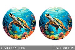 3D Turtle Car Coaster Design. Turtle Car Coaster Sublimation Product Image 1