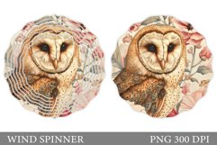 Owl Wind Spinner Design. Summer Owl Wind Spinner Sublimation Product Image 1