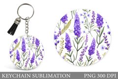 Lavender Keychain Sublimation. Summer Keychain Design Product Image 1