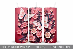 Butterflies Sublimation. Butterfly Tumbler Sublimation Product Image 1
