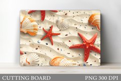Starfish Cutting Board. Seashell Cutting Board Sublimation Product Image 1
