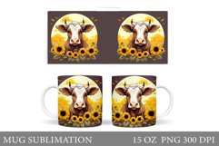 Cute Cow Mug Sublimation. Cute Cow Sublimation Product Image 1