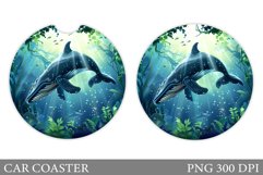 Whale Car Coaster Design. Whale Sublimation Product Image 1